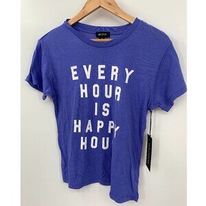 Wildfox Every Hour is Happy Hour Blue Tee Shirt XS
